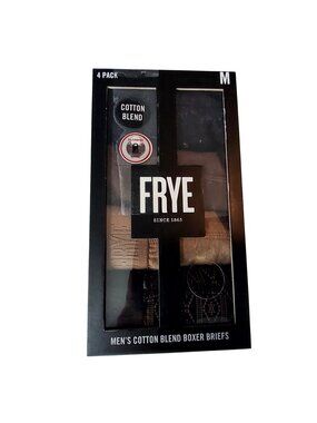 Frye Mens Cotton Blend Boxer Briefs 4-Pack Medium Size Ultra-Soft & Breathable